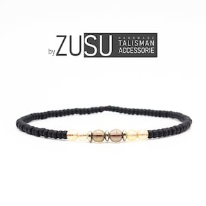 Smoky Quartz & Citrine Mens Bracelet: Minimalist Beaded Style