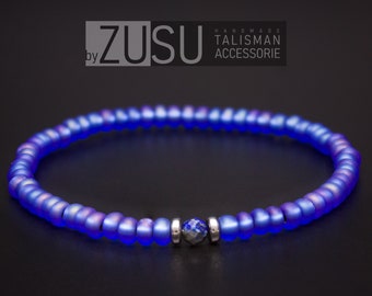 Pulsera de cuentas de lapislázuli para hombre: joyería minimalista y delicada
