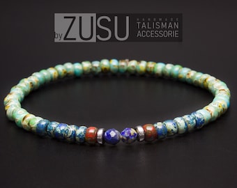Pulsera de cuentas de lapislázuli: joyería minimalista para hombre