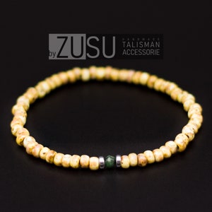 Raw Emerald Beaded Bracelet for Men: Minimalist Gemstone Jewelry