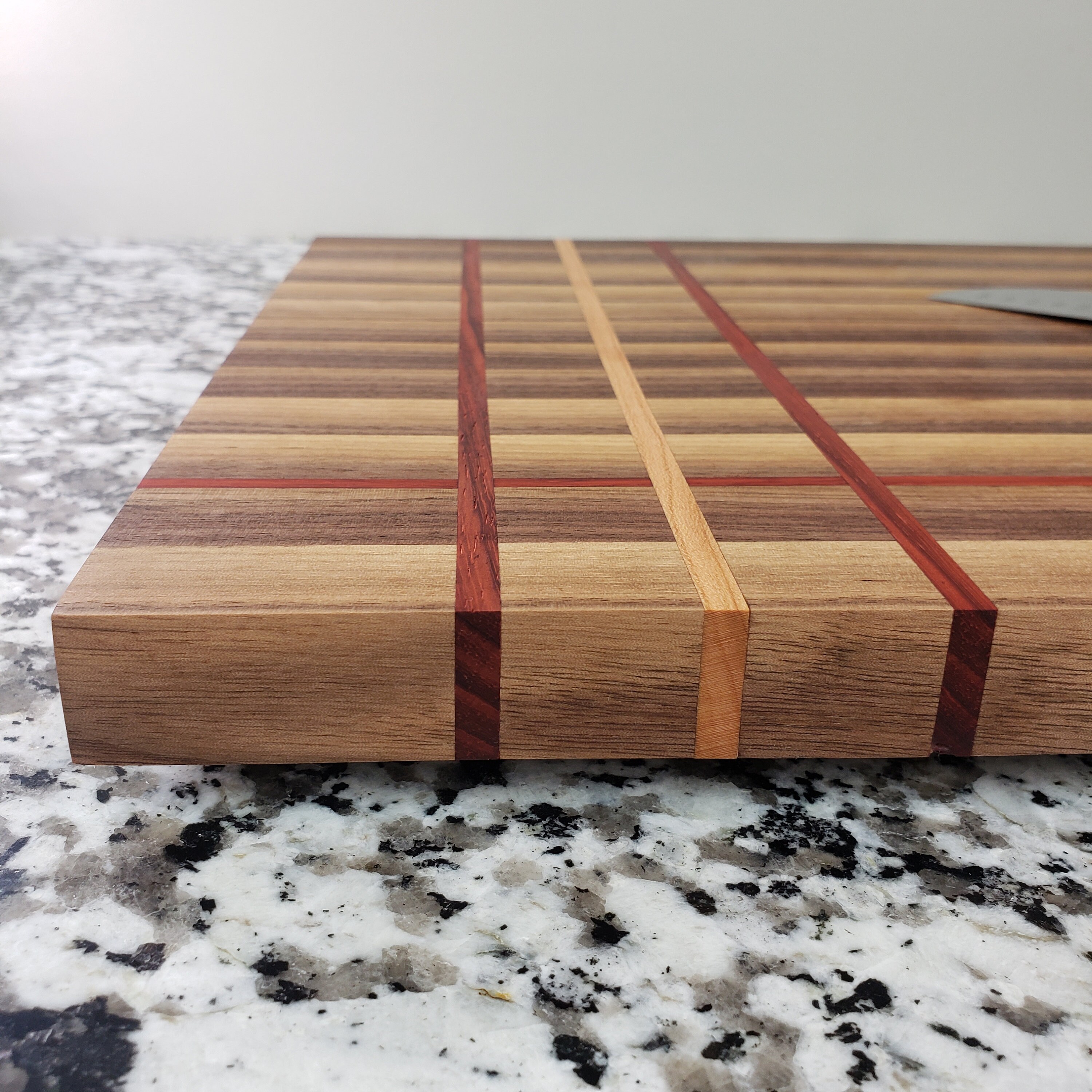 Walnut Padauk & Cherry Edge Grain Cutting Board Charcuterie Etsy