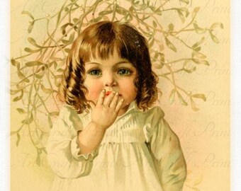 Vintage Victorian Child "Winter Fun" Art Print Digital Instant Download For Collage Sheets, Atc, Aceo, Scrapbooking, Altered Art