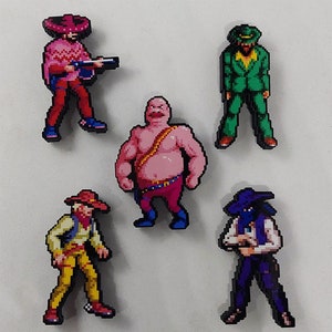 Sunset Riders 3D Arcade Gaming Magnets (Steve, Cormano, Masked Bandit, Hatfield, Paco Loco)