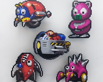 Sonic the Hedgehog SEGA 3D Gaming Magnete (Dr. Botnik, Motobug, Ballhog, Masher, Spikes)