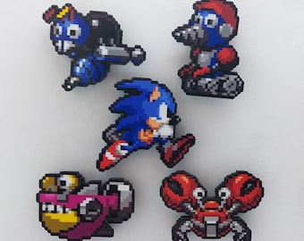 Sonic the Hedgehog SEGA 3D Gaming Magnets (Sonic, Buzz Bomber, Burrobot, Crabmeat, Jaws)