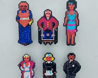 Colonel's Bequest Sierra 3D PC Gaming Magnets (Colonel Henri Dijon, Lillian Prune, Rudolph Dijon, Gloria Swansong, Fifi, Celie)