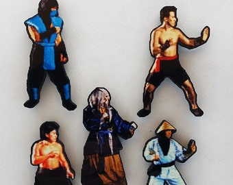 Mortal Kombat 3D Arcade Gaming Magnets (Johnny Cage, Liu Kang, Raiden, Shang Tsung, Sub Zero)