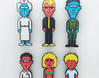 Maniac Mansion PC Gaming Magnete (Bernard, Sandy, jeff, Syd, Nurse Edna, Weird Ed)