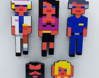 Sierra Police Quest 1 3D Fridge Magnets (Undercover Sonny Bonds, Sweet Cheeks Marie, Sgt. John Dooley, Hoochy Coochy Hannah, Biker)