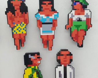 Sierra Freizeitanzug Larry 2 3D Kühlschrankmagnete (Larry, Nonookee, Maid, Mama Bimbo, Kalalau)