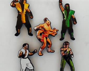 mortal Kombat 3D Arcade Gaming Magnete (Goro, Kano, Reptile, Scorpion, Sonya Blade)