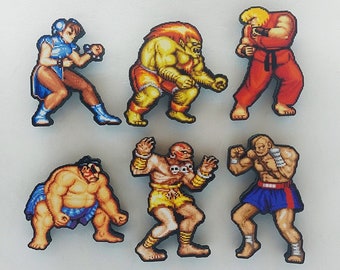 Street Fighter 2 Arcade Gaming Magnete (Ken, Chun-Li, Dhalsim, Blanka, E. HONON, Sagat)