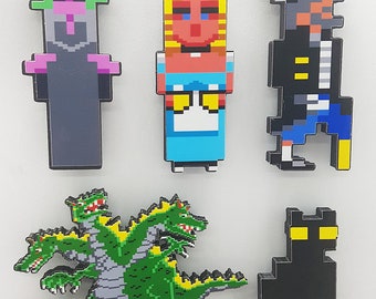 Sierra King's Quest 3 3D Fridge Magnets (Cat, Pirate Captain, Barmaid, Medusa, 3 Headed Dragon)