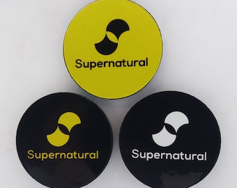 Supernatural VR Workout 3D Magnets (Green, Black and White Logos with Text)
