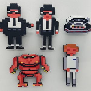 Imanes para nevera en 3D de Sierra Space Quest 1 (Roger Wilco (jugador), Blues Brothers, Orat, Skimmer)