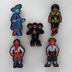 The Secret of Monkey Island 3D PC Gaming Magnets (Guybrush Threepwood, Bob, Carla, Otis, Three-Headed Monkey)