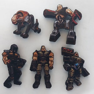 Quake 2 3D PC Gaming Magnets (Enforcer, Gladiator, Machinegun Guard, Tank, Parasite)