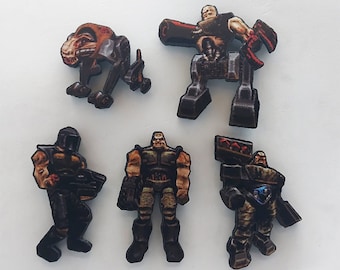 Quake 2 3D PC Gaming Magnets (Enforcer, Gladiator, Machinegun Guard, Tank, Parasite)