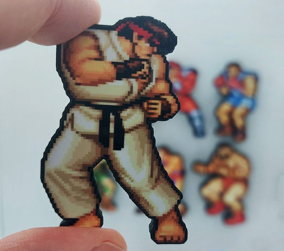 Street Fighter 2 Arcade Gaming Magnets ryu Guile M. Bison 