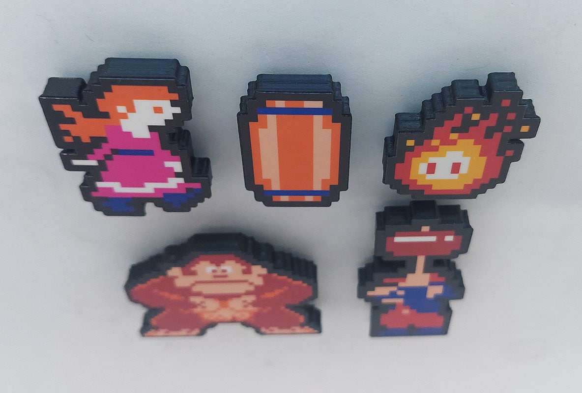 Donkey Kong Arcade Gaming Magnets (mario With Hammer, Donkey Kong, Lady ...