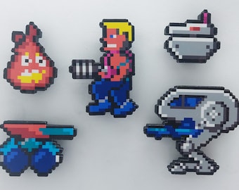 Herzog Nukem 1 3D Gaming Magnete (Duke Nukem, Fuß Techbot, Flug Techbot, Panzer Techbot, Flamme)