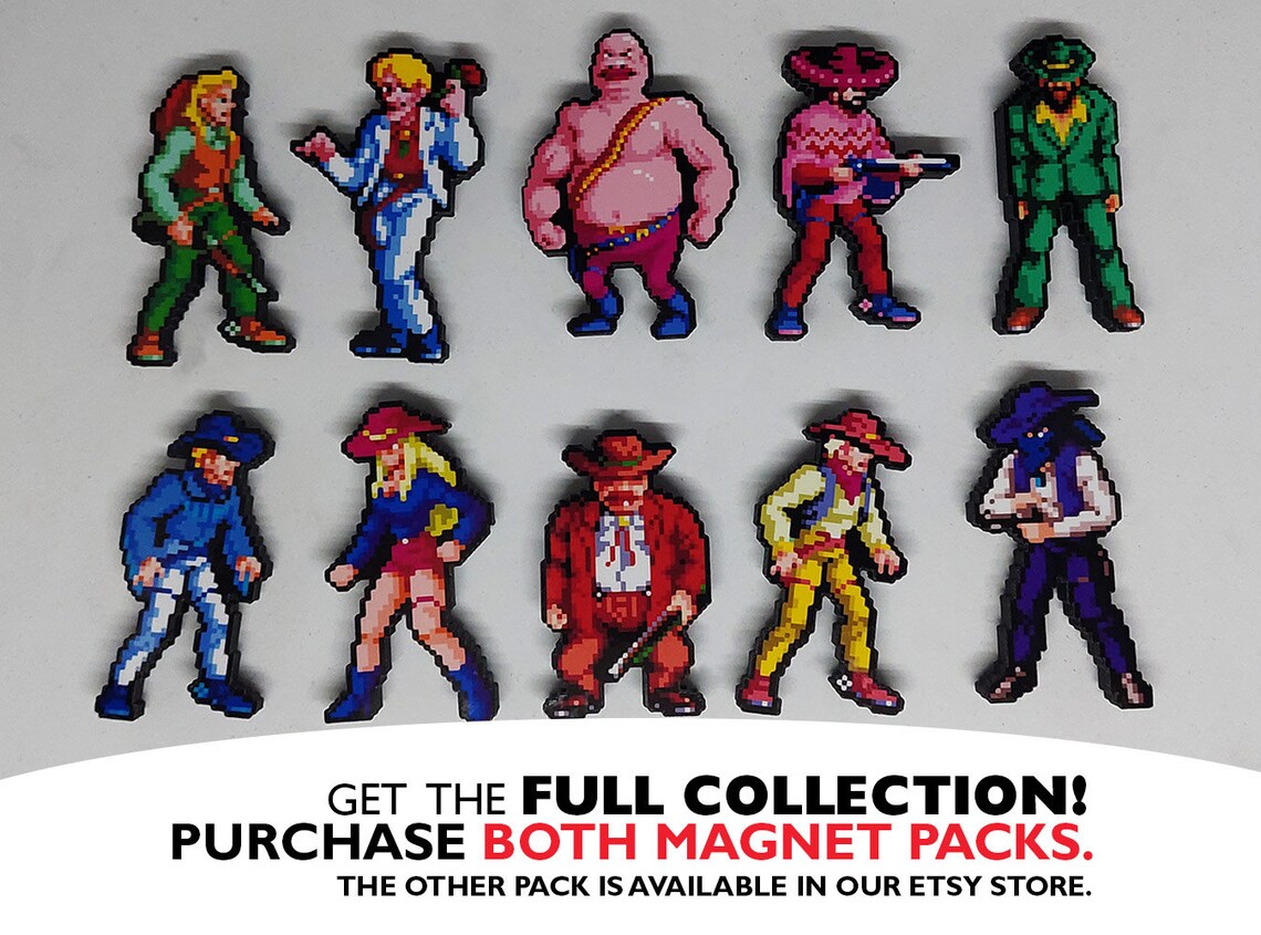 Sunset Riders 3D Arcade Gaming Magnets (billy, Bob, Dynamite Gal ...