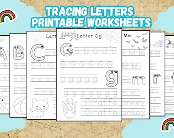 Alphabet Tracing Worksheets: Handwriting Practice, Preschool Kindergarten (Printable)