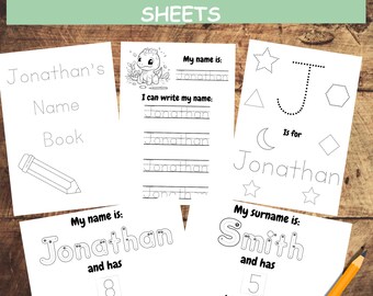 Custom Name Tracing Worksheet, Handwriting Practice (PDF)