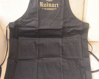 Ruinart Champagne Apron in Black. Fun Gift For The House BBQ Chef! New, Never Used & With Original Packaging