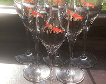 5 x Mumm Champagne Glasses Flutes New & Never Used 16cl Boxed