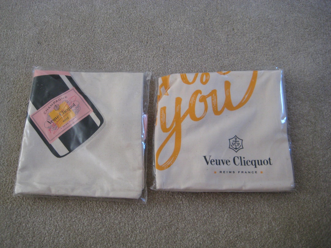 2 X Veuve Clicquot Champagne Tote Bags 1 X Rose & 1 'let Life Surprise