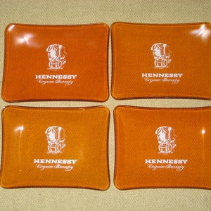4 x Vintage 1970&#39;s Hennessy Cognac Brandy Ashtrays/Coasters/Olive Bowls/Tip Trays/Tapas Plates, The Uses Are Endless!