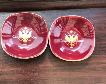 Pair of  1970's Canard Duchene Champagne Ceramic Trays, Great for  Tapas or Trinket Trays