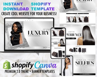 Luxury and Elegant Silver Hair Website Setup Service Design for any business on wix and shopify, Website Design Templates Setup