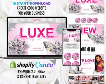 Shopify Hair Website, Boutique Website, Website Design, Premade Website, Custom Website