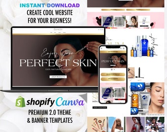 Get a stunning premade website with elegant banners and glam designs website design for shopify or wix with elegant and simple colors