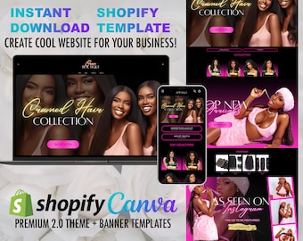 Luxury Website Design For Hair Store Shopify and Wix Extensions Business Website, boutique, premade setup website service