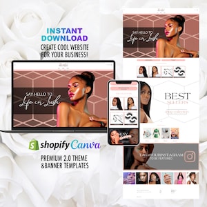 Elegante wimpers premade website in roségouden kleuren voor shopify of wix wimper e-commerce winkel aangepaste website grafisch ontwerp