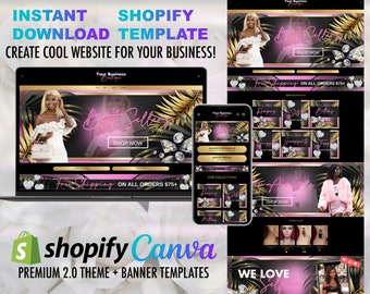 Luxury Shopify & wix website template boutique Website Shopify Banner Clothing Website Design And Setup For Wix And Shopify