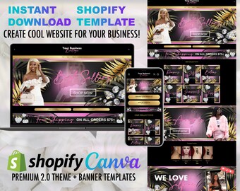 Lyxig Shopify & Wix webbplatsmall boutique webbplats Shopify banner kläder webbplatsdesign och installation för Wix och Shopify