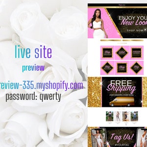 May include: A website homepage for a clothing store with a pink and gold colour scheme. The text "Enjoy Your New Look" is displayed in a large font on a pink background. The website features a variety of clothing items, including dresses, tops, and bottoms. The website also offers free shipping for orders over &pound;100.