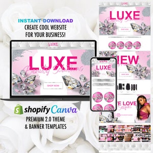 ヘアビジネスなどの豪華なウェブサイト、Shopify と Wix のウェブサイト デザイン、ヘアサロン テンプレートのウェブサイト バナー