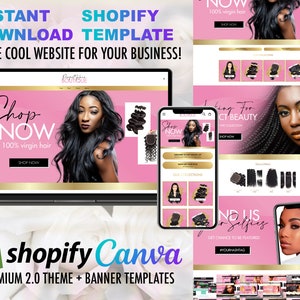 Shopify theme template / Rose Gold and Black Wix website template eCommerce, boutique website template Wix, Shopify website design