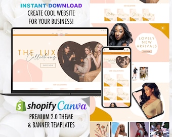 Full Customization Pastel Website, Shopify Theme Template,  Boho Shopify Website, Shopify Store Banner, Shopify Design