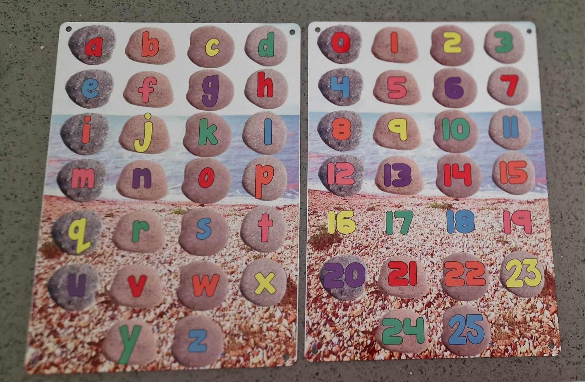 Outdoor Weatherproof Sign - Pebbles Alphabet Letters AND Numbers Made ...