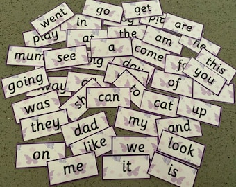 Reception Class Words - 45 first words in a set- High-frequency- Phonics- Reception class- School- Homeschooling- Flashcards- read & write