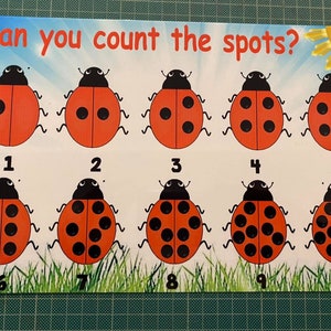 Cartello resistente alle intemperie per esterni - Coccinella - conta le macchie - numeri 1-10 - eyfs - scuola materna-bambina-giardino- realizzato in metallo alluminio