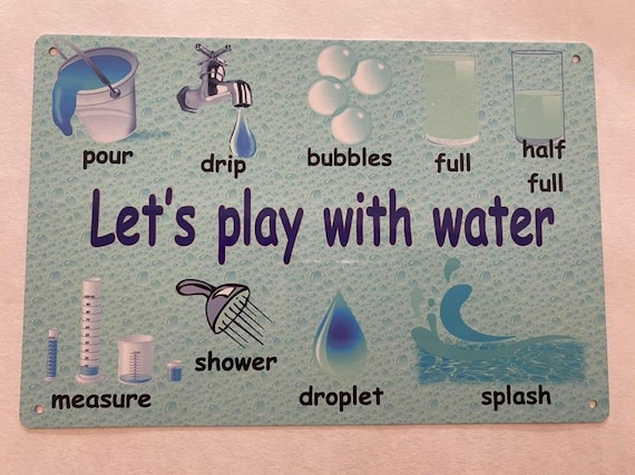 Outdoor Weatherproof Sign - Water Area- Nursery/Childminder/School- Garden- Made from aluminium metal-Learn through play-Role play