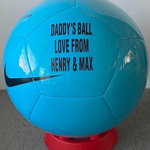 PERSONALISED FOOTBALL -BLUE - Gift - Football Fan -Size 3, 4 & 5 - Club name -Player info -Christmas, Birthday,Top Goal Scorer, Message