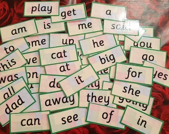 Reception Class Words - 45 first words in a set- High-frequency- Phonics- Reception class- School- Homeschooling- Flashcards- read & write